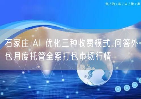 石家庄 AI 优化三种收费模式 问答外包月度托管全案打包市场行情