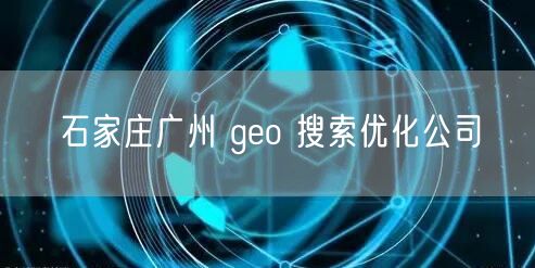 石家庄广州 geo 搜索优化公司