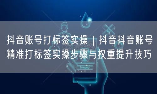 抖音账号打标签实操｜抖音抖音账号精准打标签实操步骤与权重提升技巧