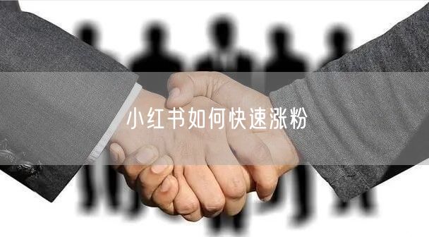 小红书如何快速涨粉