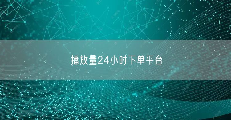 播放量24小时下单平台