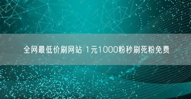 全网最低价刷网站 1元1000粉秒刷死粉免费