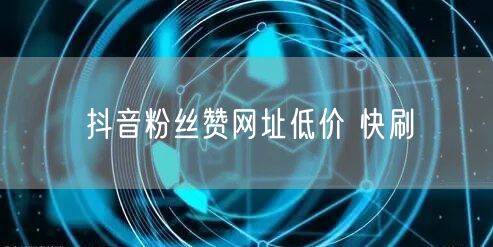 抖音粉丝赞网址低价 快刷